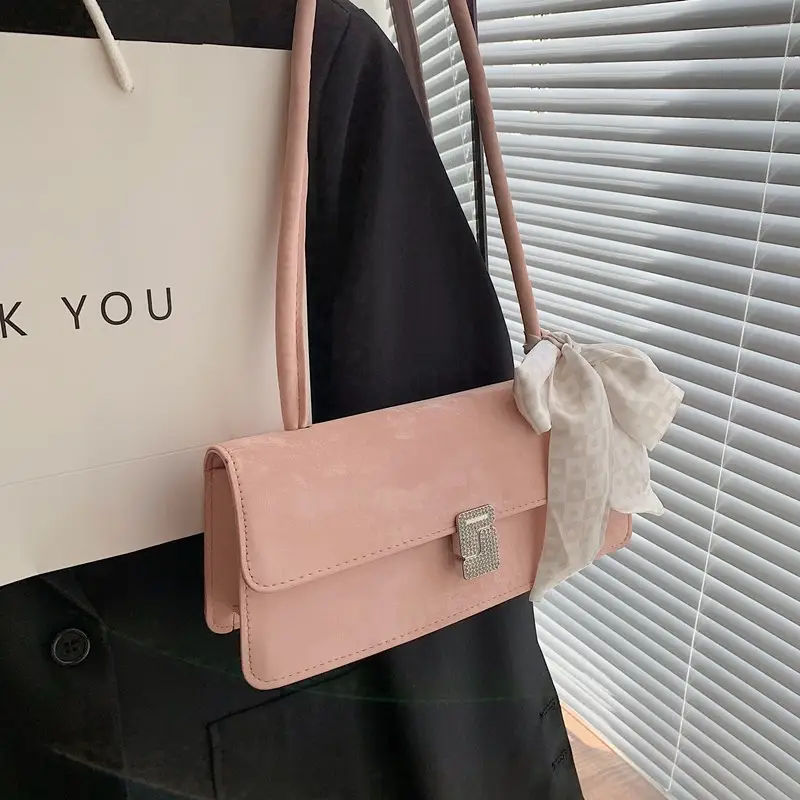 Black French Style Shoulder Bag with Bow — feature 16