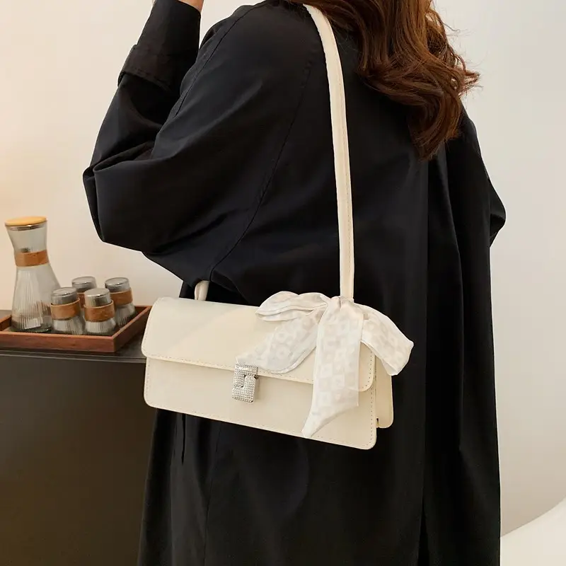 Black French Style Shoulder Bag with Bow — feature 35