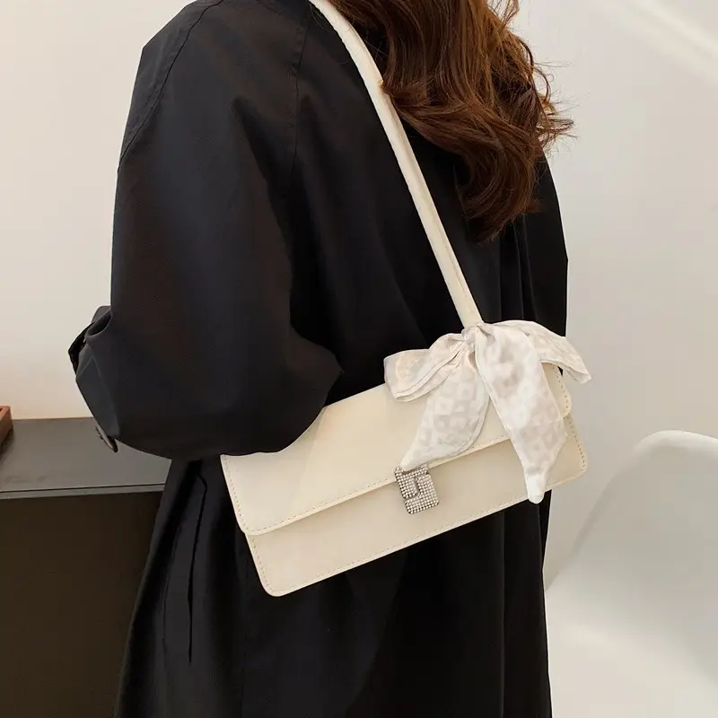 Black French Style Shoulder Bag with Bow — feature 37