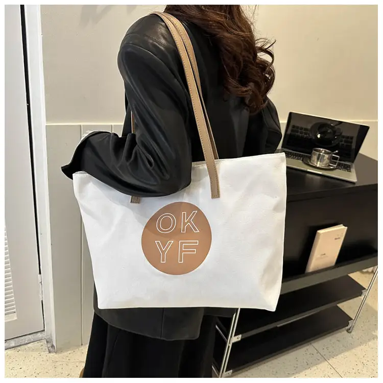 Canvas Shoulder Bag Women Large Capacity Beige 2025 — feature 10