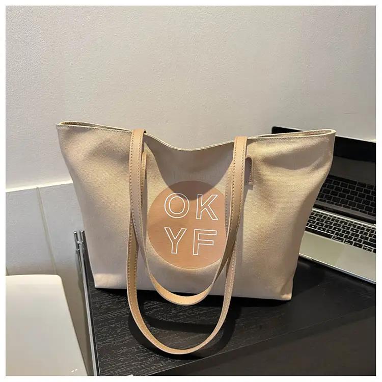 Canvas Shoulder Bag Women Large Capacity Beige 2025 — feature 19