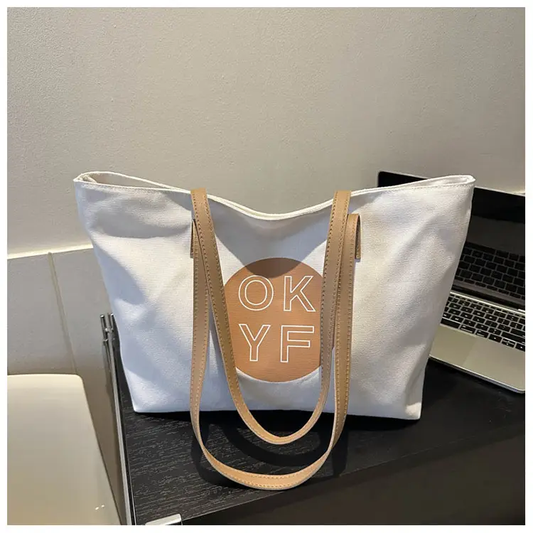 Canvas Shoulder Bag Women Large Capacity Beige 2025 — feature 21