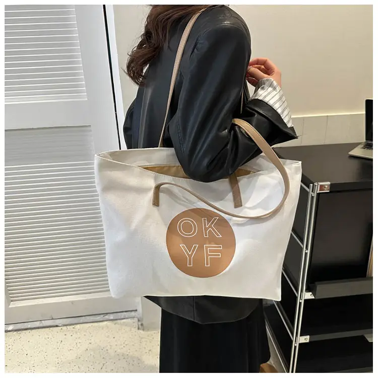 Canvas Shoulder Bag Women Large Capacity Beige 2025 — feature 8