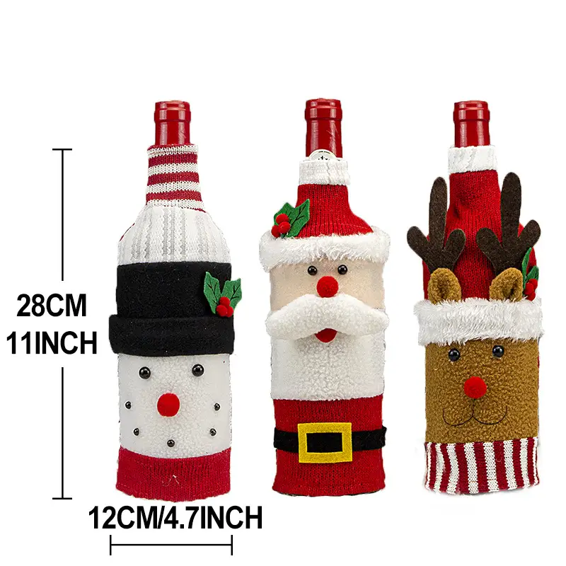 Cross Border Knitted Wine Bottle Christmas Decor Set — feature 3