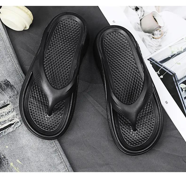 Eva Flip Flops Men's 2025 New Arrival Men's High-End Casual Summer Fashionable Non-Slip Soft Bottom Beach Shoes for Outer Wear — feature 17