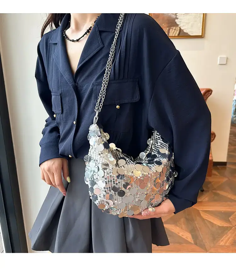 Black Lace Sequins Banquet Bag for Women — feature 2