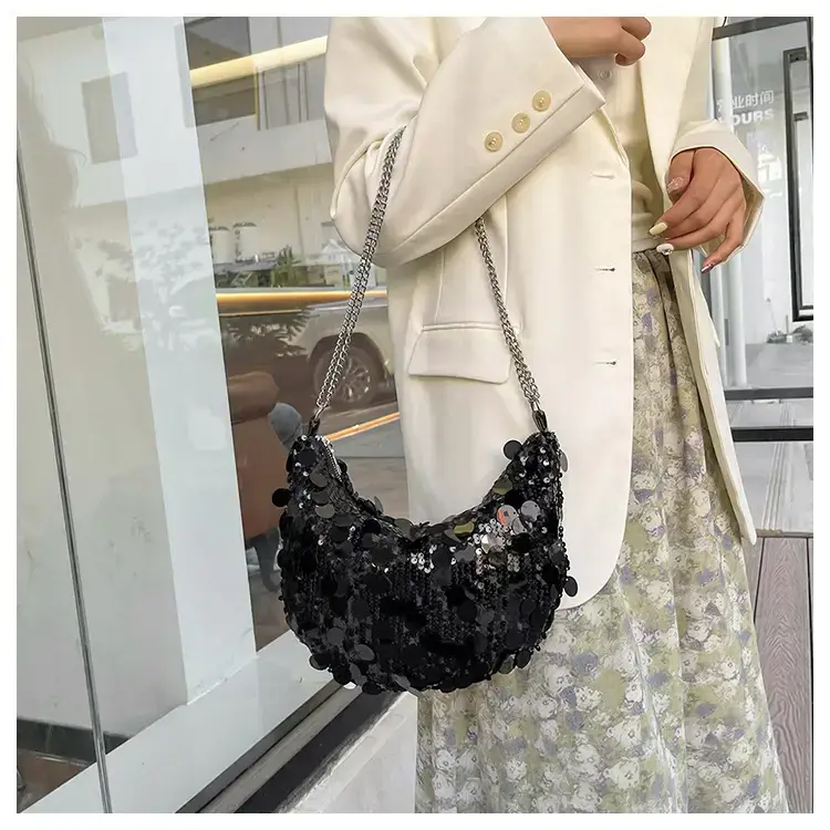 Black Lace Sequins Banquet Bag for Women — feature 24