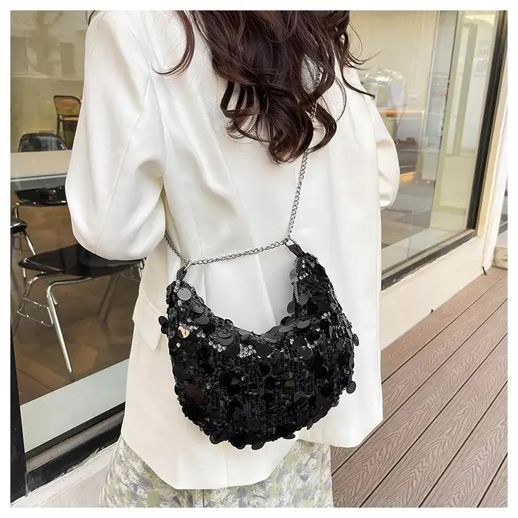 Black Lace Sequins Banquet Bag for Women — feature 26