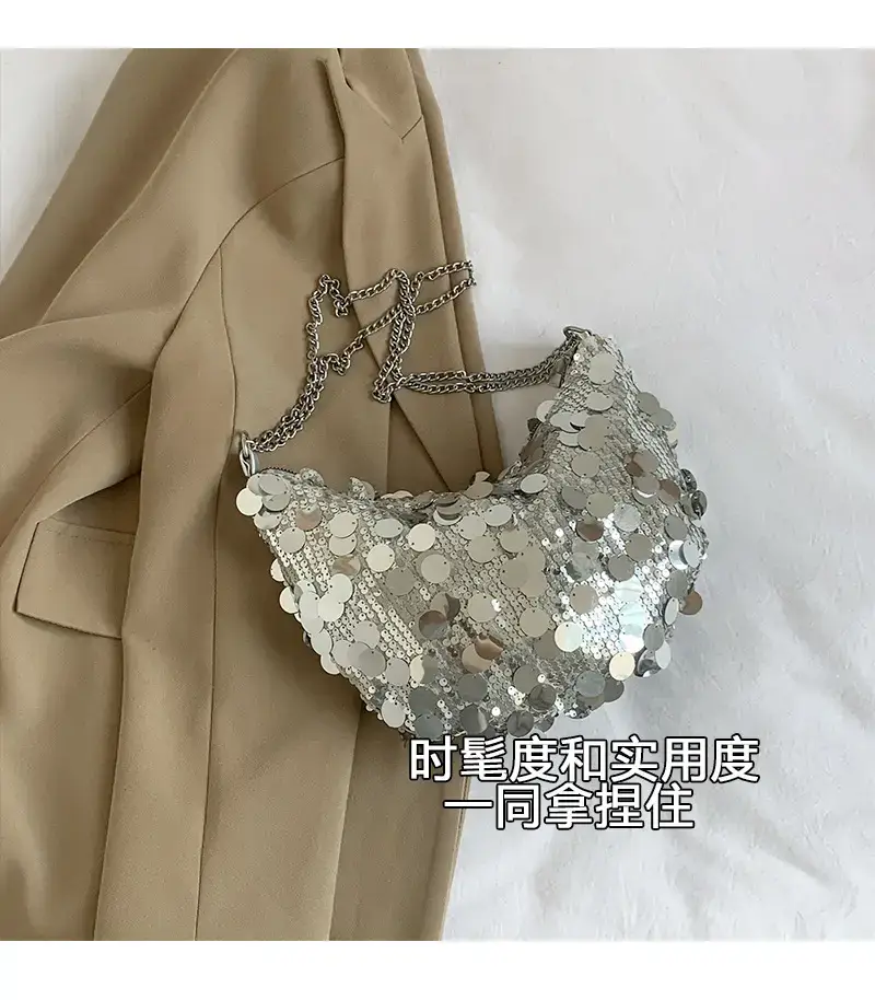 Black Lace Sequins Banquet Bag for Women — feature 5