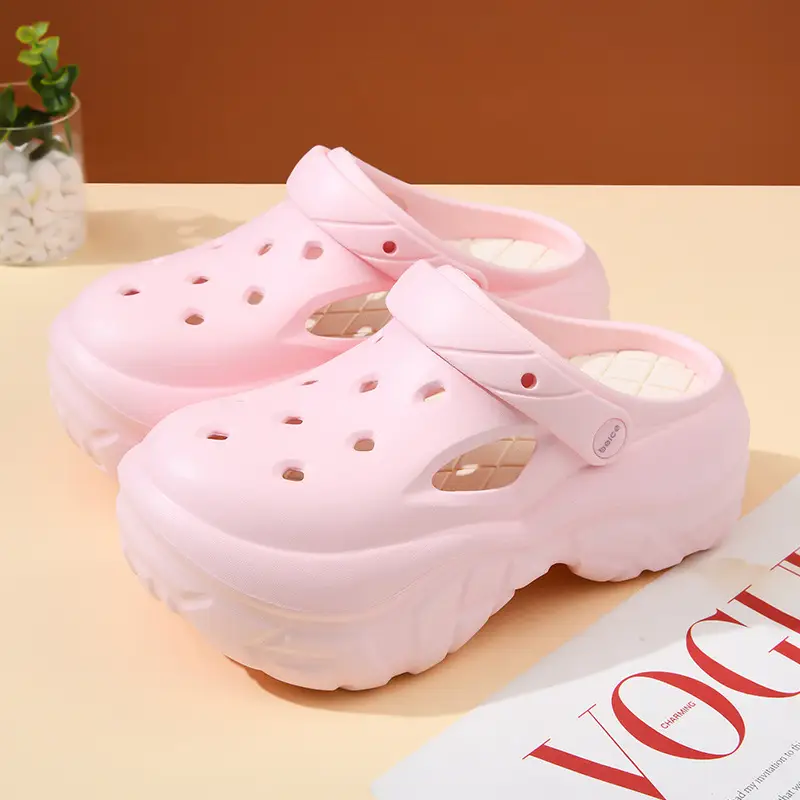 Pink Thick Croc Sandals for Women Summer - Image 9