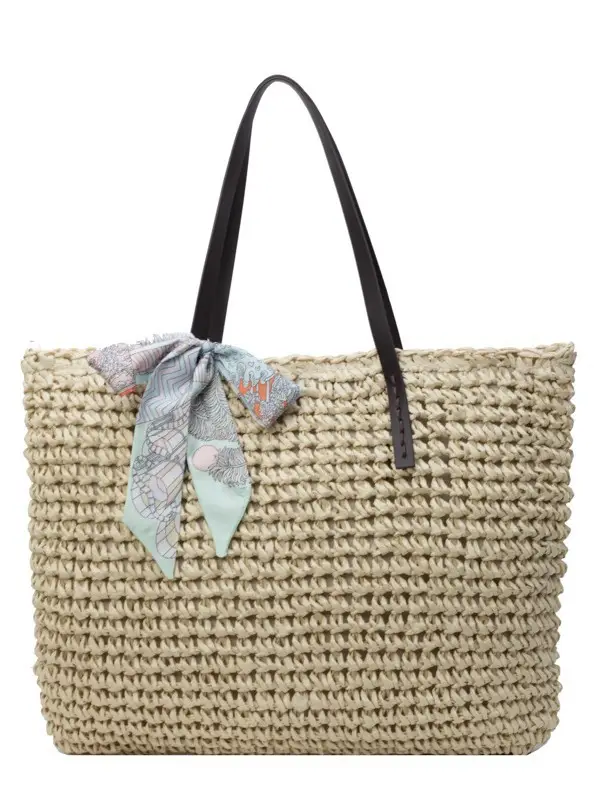Women's Straw Woven Shoulder Bag for Summer Beach Vacation