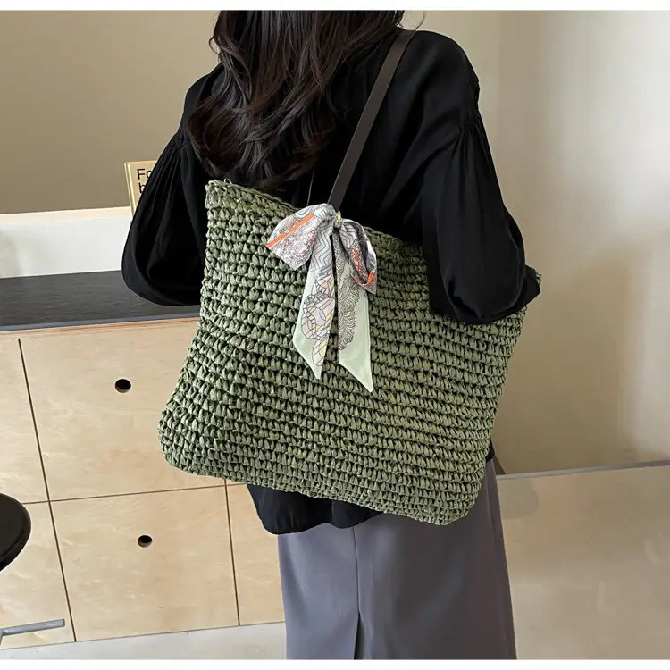 Women's Straw Woven Shoulder Bag for Summer Beach Vacation — feature 14