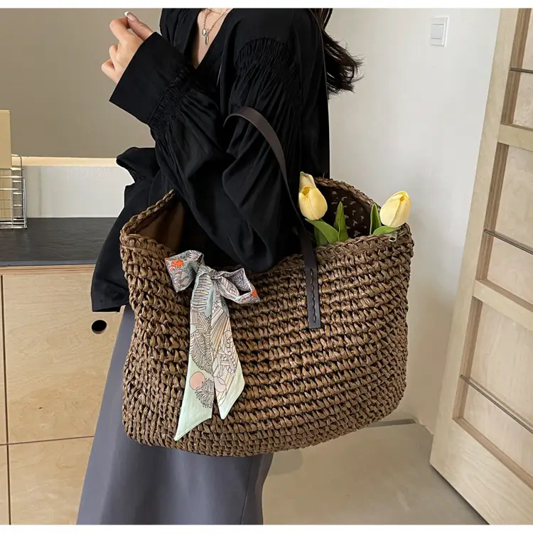 Women's Straw Woven Shoulder Bag for Summer Beach Vacation — feature 18