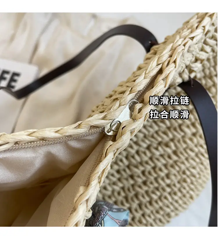 Women's Straw Woven Shoulder Bag for Summer Beach Vacation — feature 2