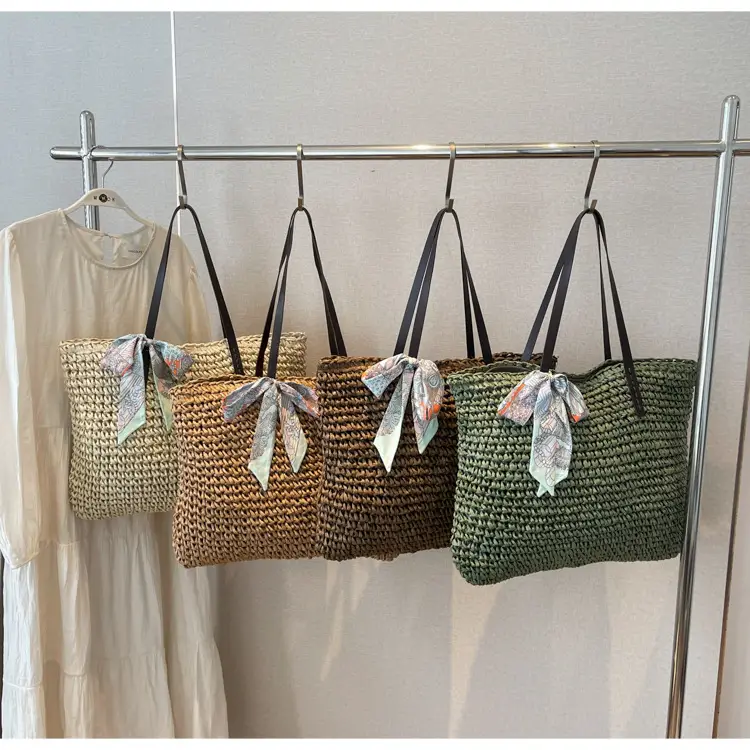 Women's Straw Woven Shoulder Bag for Summer Beach Vacation — feature 23