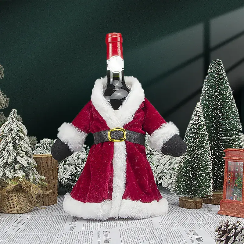 Red Velvet Christmas Dress Set for Women with Fur Trim