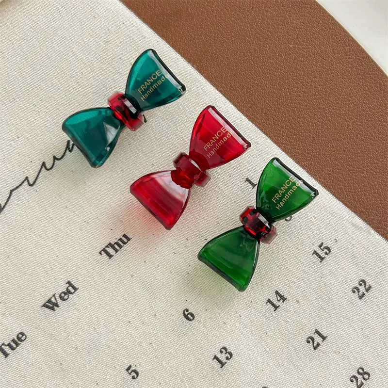 Retro Bow Hairpins Red Green Gold 8 Bangs - Image 7