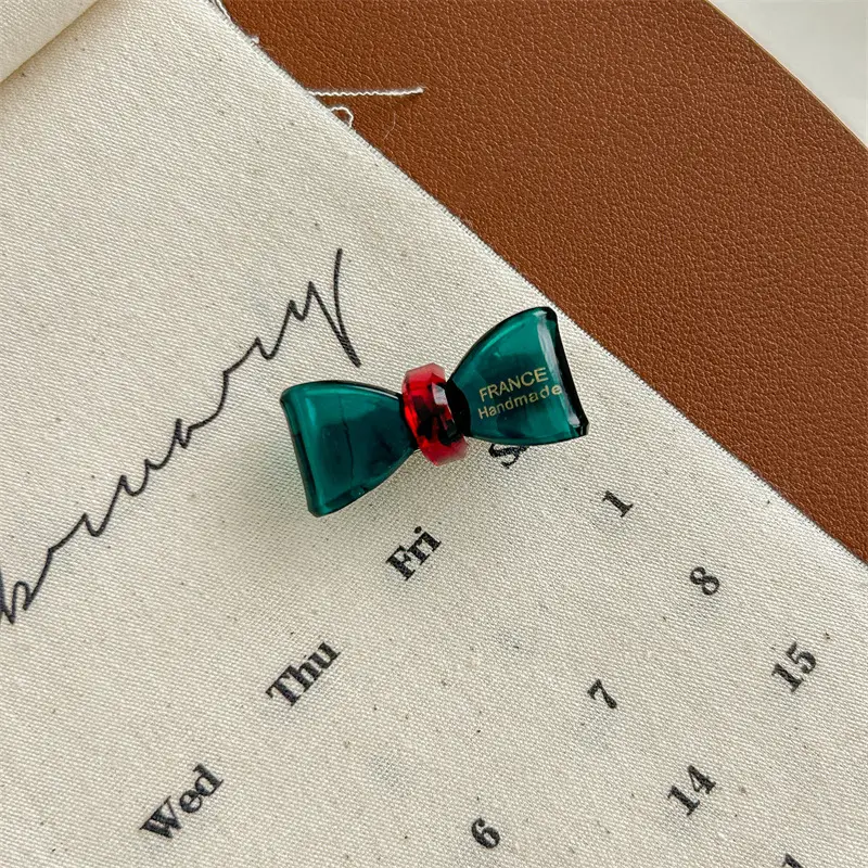 Retro Bow Hairpins Red Green Gold 8 Bangs - Image 2