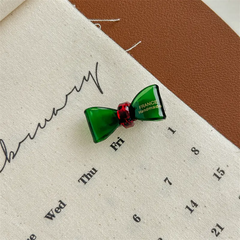 Retro Bow Hairpins Red Green Gold 8 Bangs - Image 3