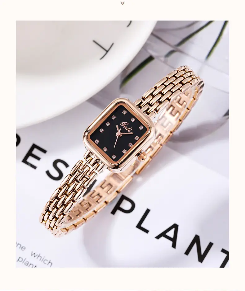 Women's Square Watch with Diamond Dial & Silver Bracelet — feature 10