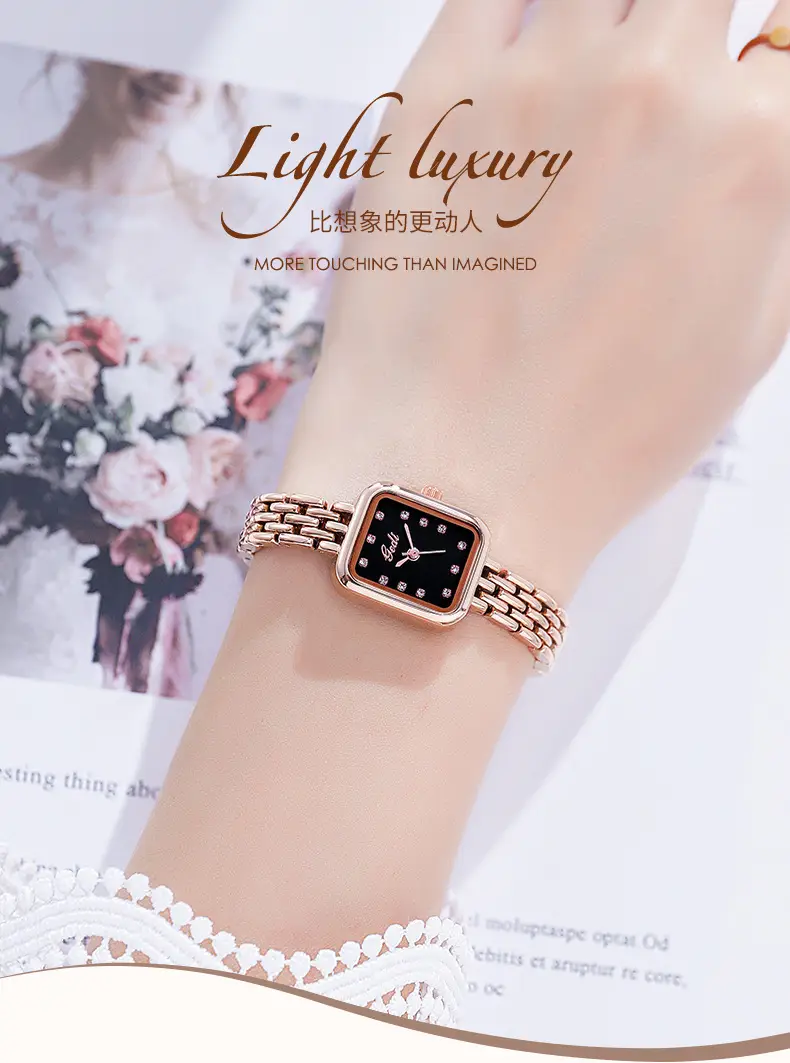 Women's Square Watch with Diamond Dial & Silver Bracelet — feature 11
