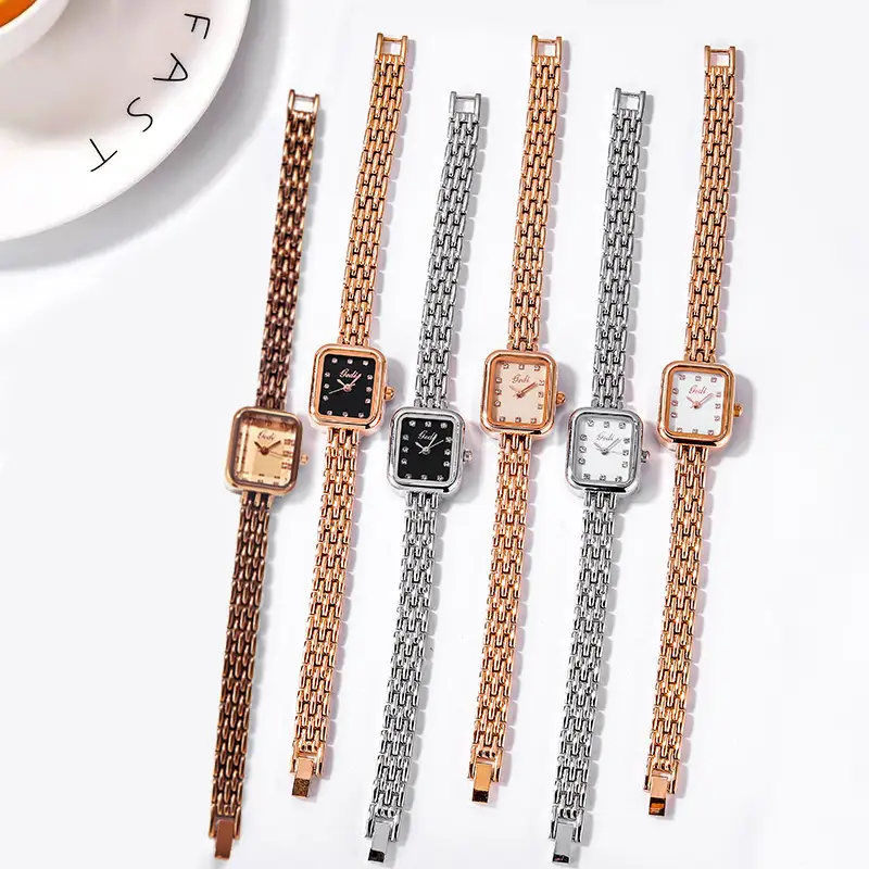 Women's Square Watch with Diamond Dial & Silver Bracelet — feature 14