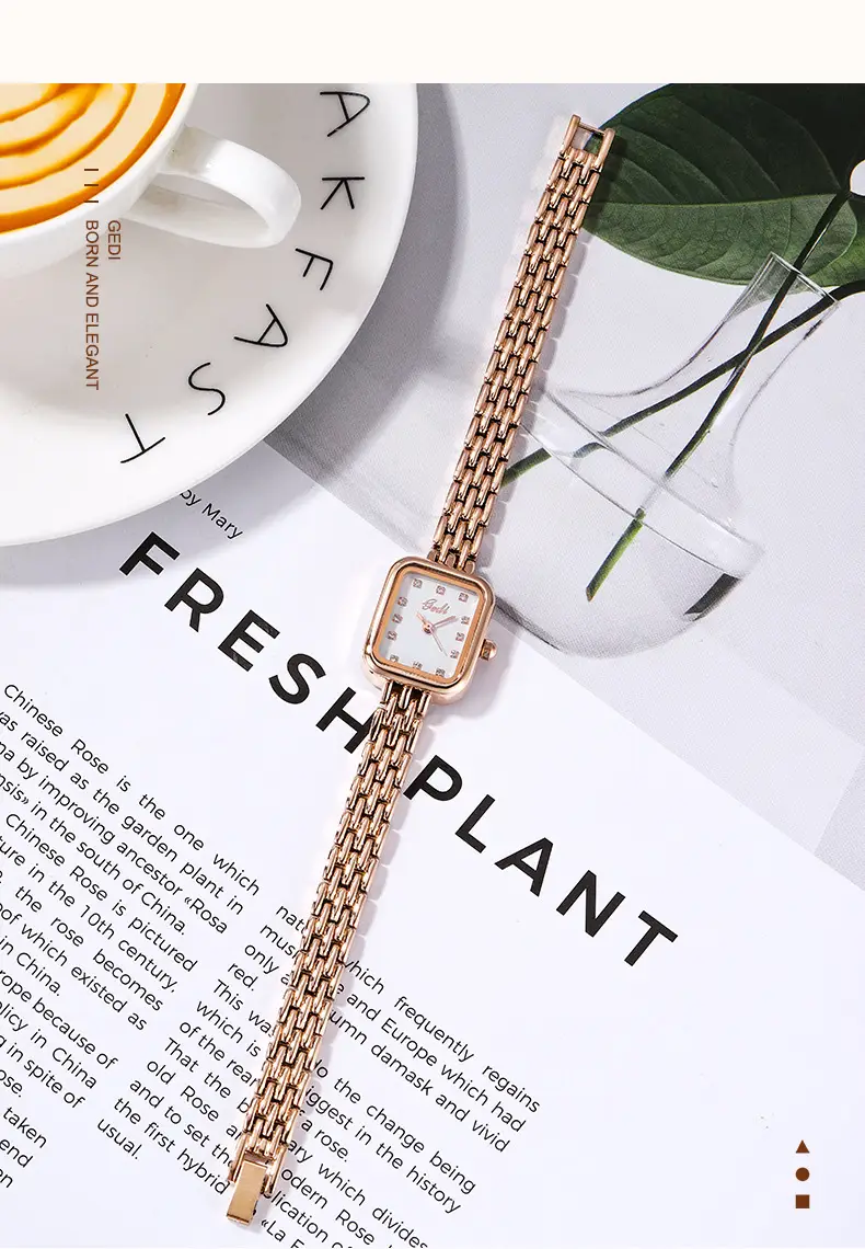 Women's Square Watch with Diamond Dial & Silver Bracelet — feature 7