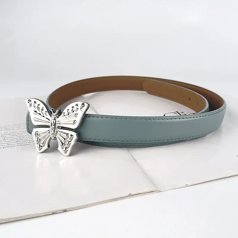 Women's Butterfly Genuine Leather Belt Pink - Image 23