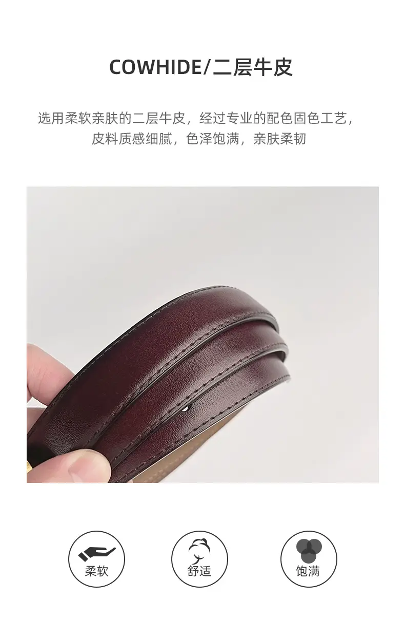 Women's Butterfly Genuine Leather Belt Pink — feature 6