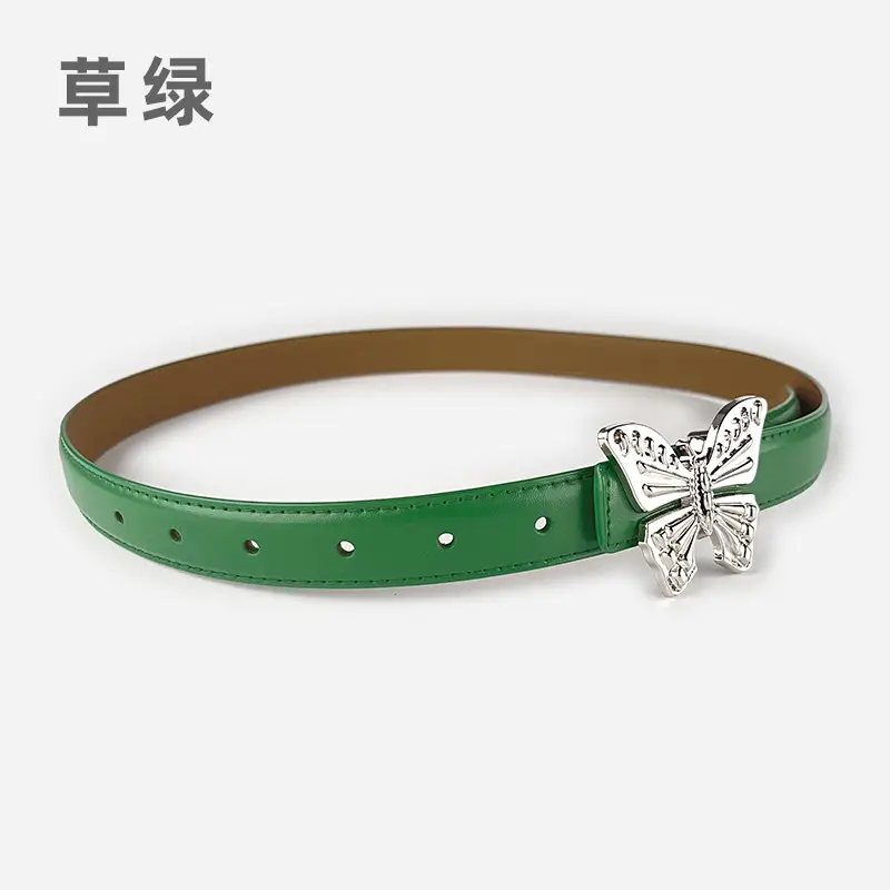 Women's Butterfly Genuine Leather Belt Pink - Image 13