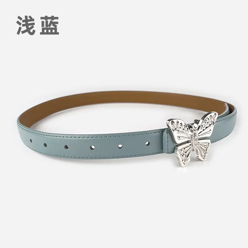 Women's Butterfly Genuine Leather Belt Pink - Image 16