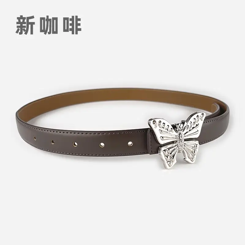 Women's Butterfly Genuine Leather Belt Pink - Image 19
