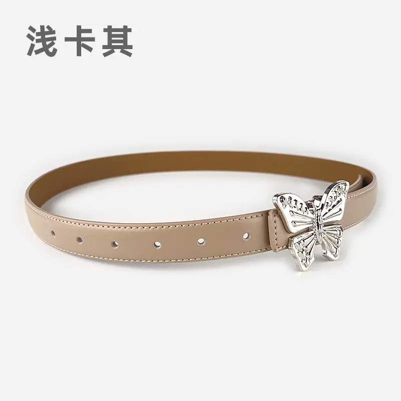 Women's Butterfly Genuine Leather Belt Pink - Image 4