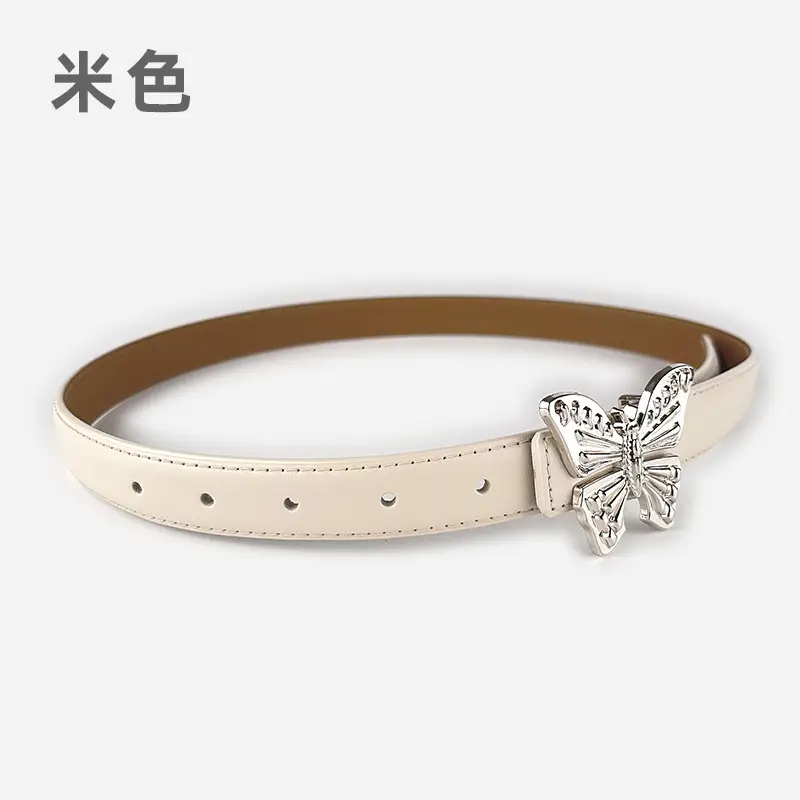 Women's Butterfly Genuine Leather Belt Pink - Image 6