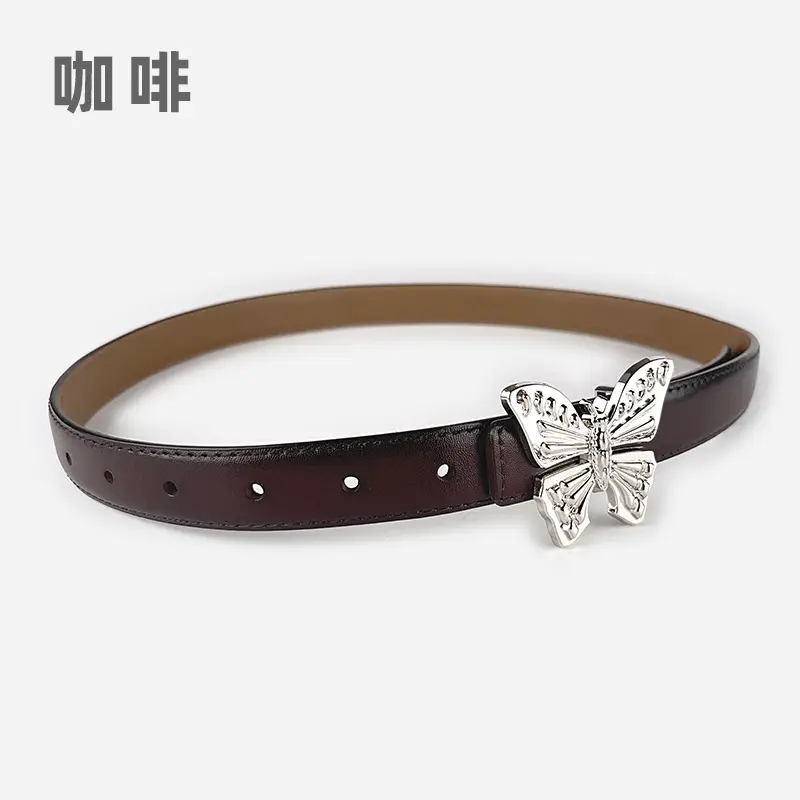 Women's Butterfly Genuine Leather Belt Pink - Image 7
