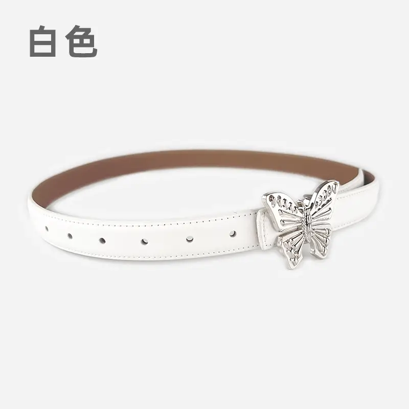 Women's Butterfly Genuine Leather Belt Pink - Image 8