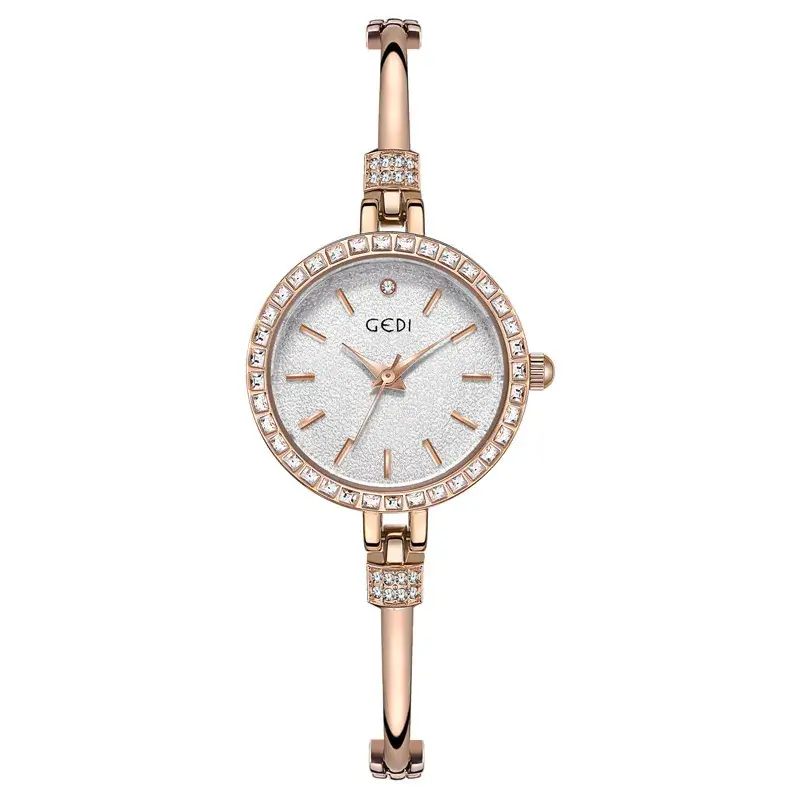 Gold Diamond Encrusted Women's Quartz Watch