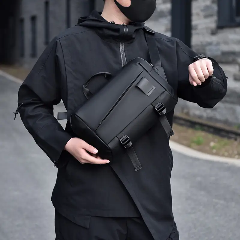 Men's Grey Shoulder Bag Large Capacity Postman's Style - Image 5