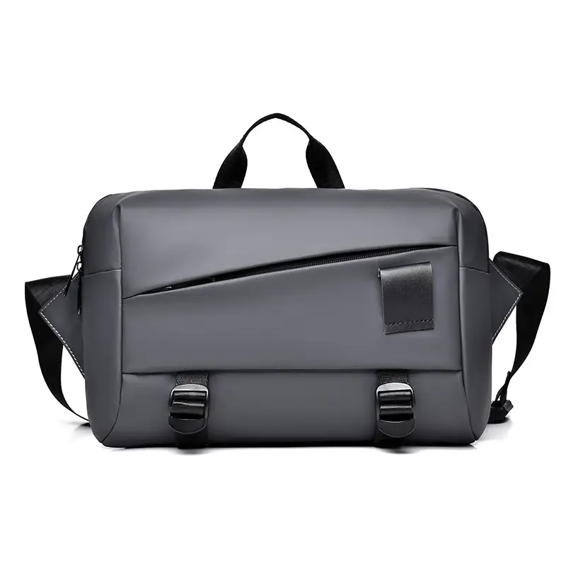 Men's Grey Shoulder Bag Large Capacity Postman's Style - Image 8
