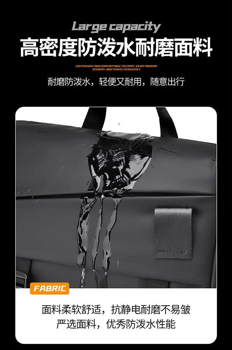 Men's Grey Shoulder Bag Large Capacity Postman's Style — feature 11