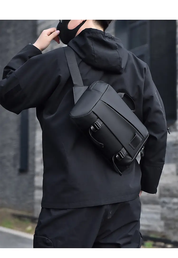 Men's Grey Shoulder Bag Large Capacity Postman's Style — feature 14