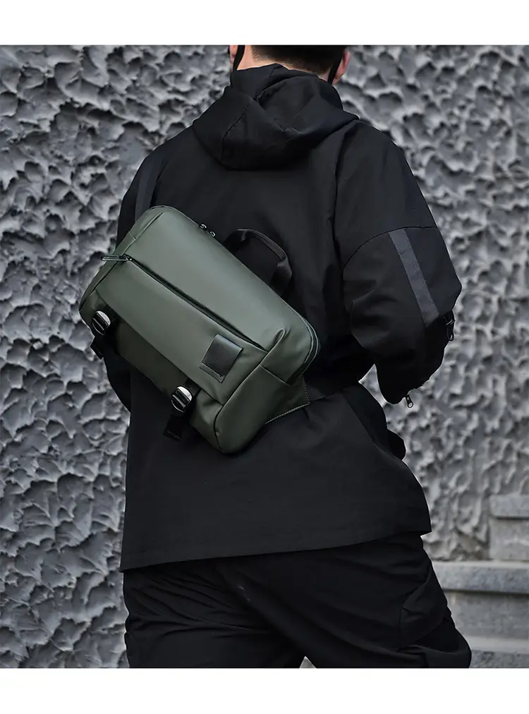 Men's Grey Shoulder Bag Large Capacity Postman's Style — feature 16