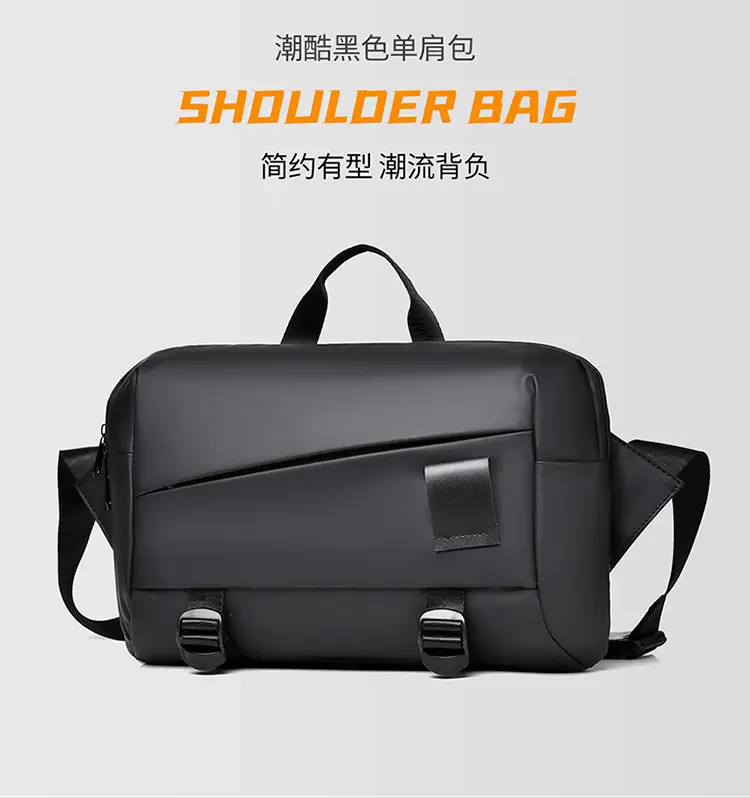 Men's Grey Shoulder Bag Large Capacity Postman's Style — feature 4