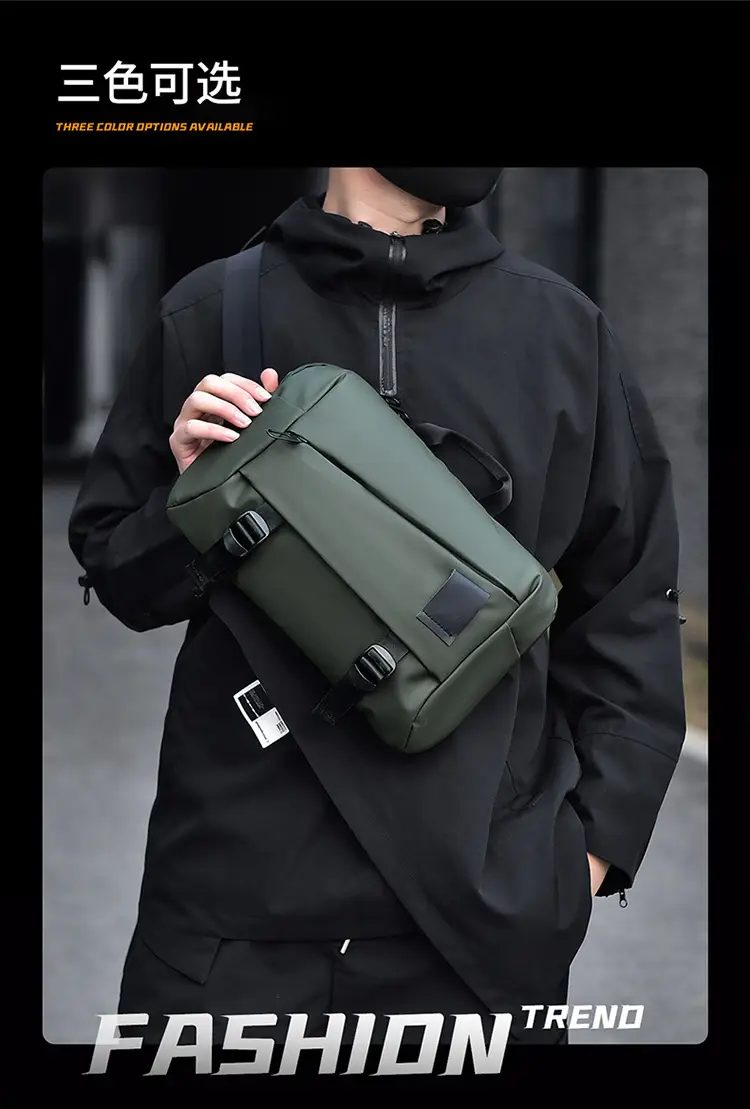 Men's Grey Shoulder Bag Large Capacity Postman's Style — feature 5