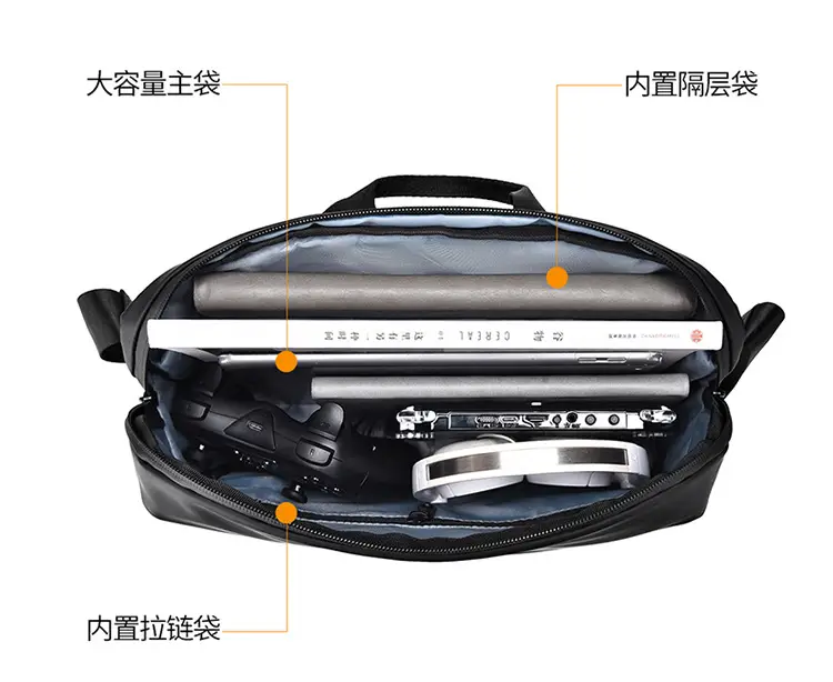 Men's Grey Shoulder Bag Large Capacity Postman's Style — feature 8