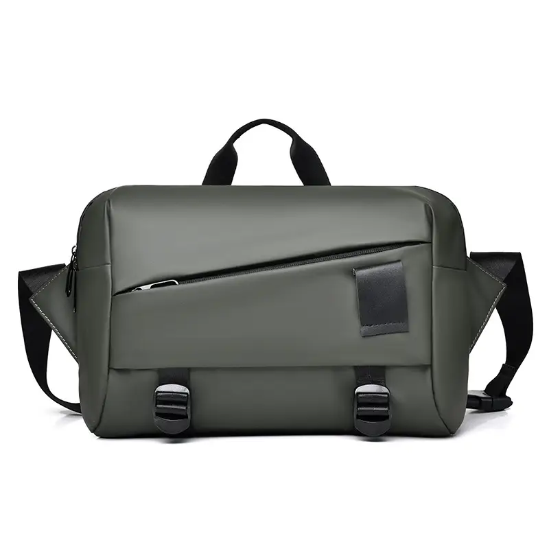 Men's Grey Shoulder Bag Large Capacity Postman's Style - Image 3