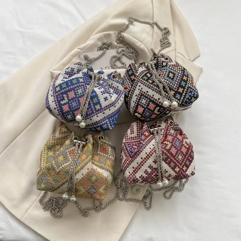 Pearl Chain Ethnic Crossbody Bag for Women - Image 6