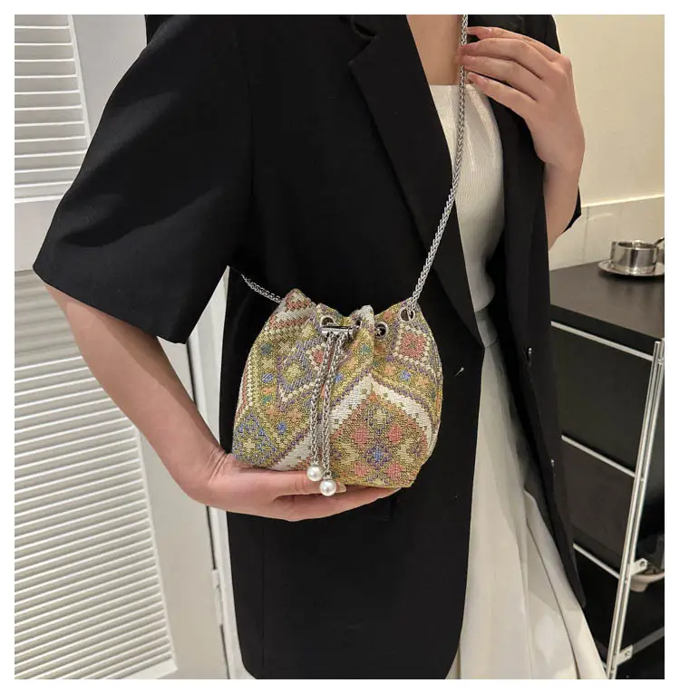 Pearl Chain Ethnic Crossbody Bag for Women — feature 17