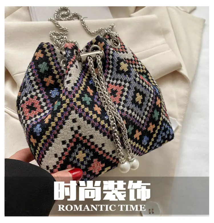 Pearl Chain Ethnic Crossbody Bag for Women — feature 2