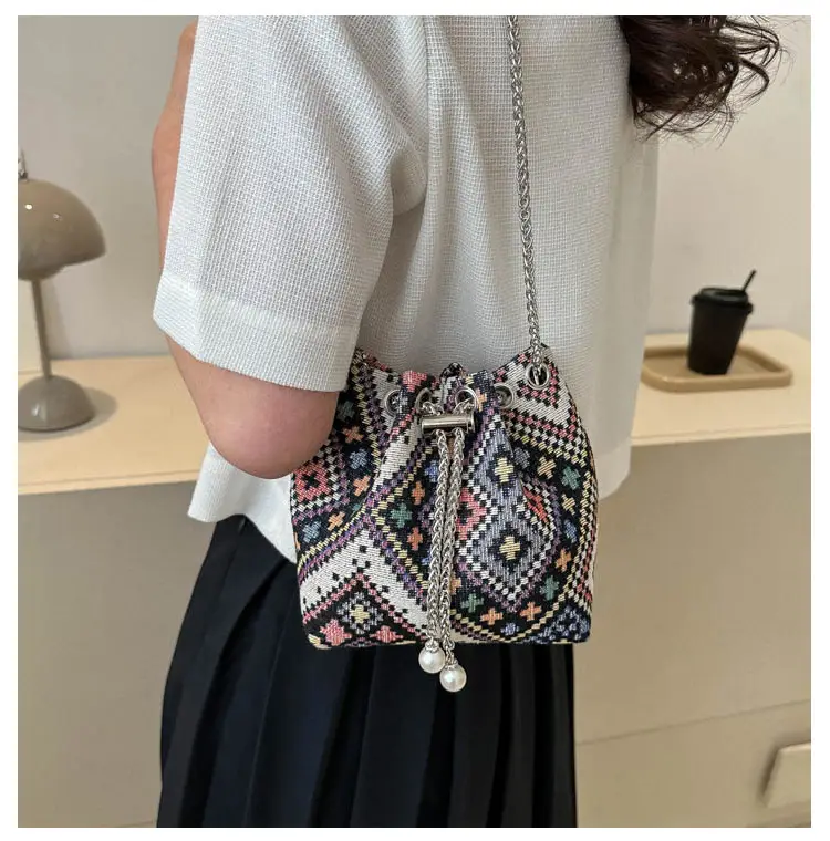Pearl Chain Ethnic Crossbody Bag for Women — feature 7